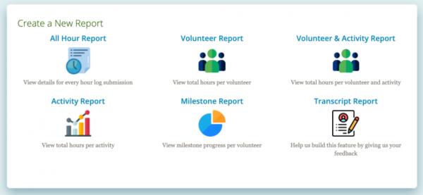 Screenshot of Track it Forward reports page